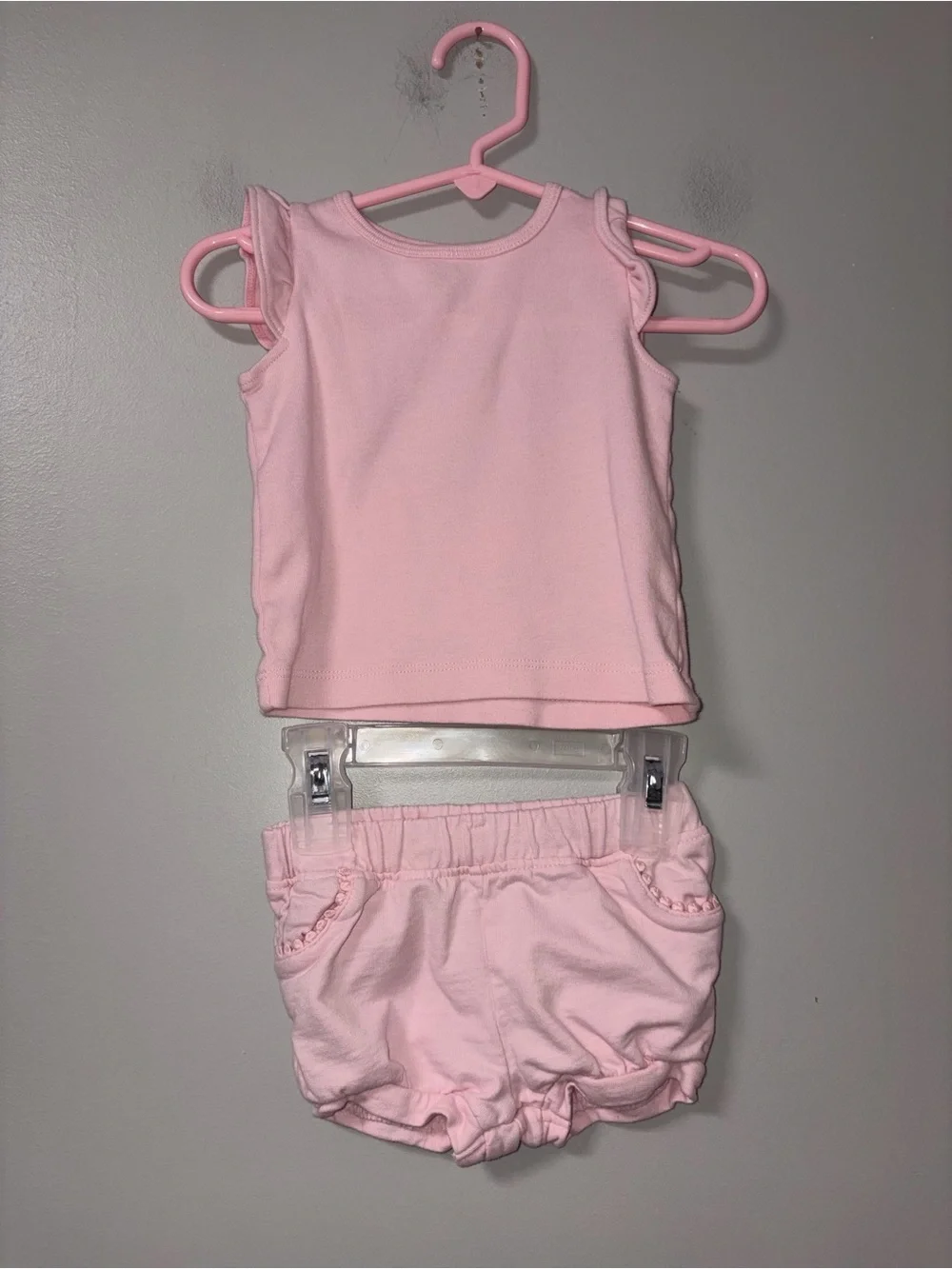 Carters Light Pink Tank & Shorts Set Girls 6M